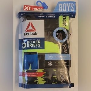 Boy’s Reebok Pro Performance Boxer Briefs Underwear 5-Pack Size XL 16/18